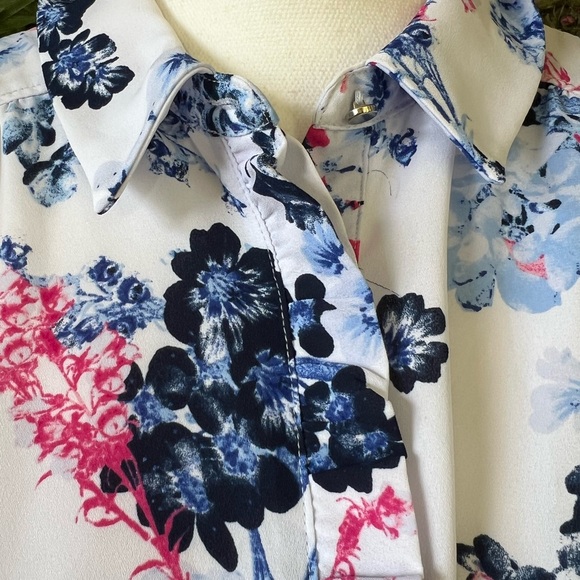 Elle ladies sleeveless NWOT floral blouse size large wrinkle free - Picture 5 of 13